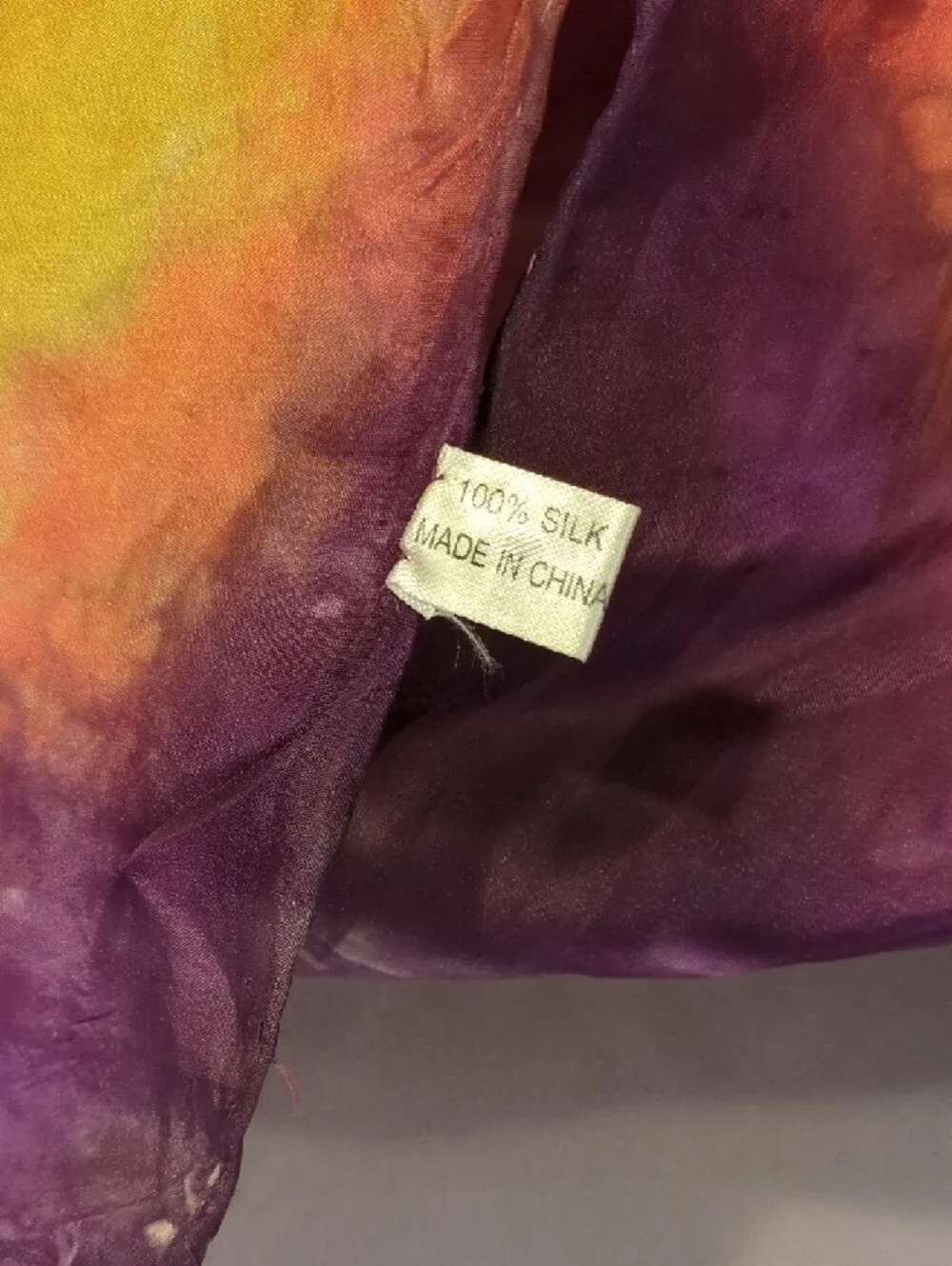 100% Silk Vibrant Tie-Dye Scarf